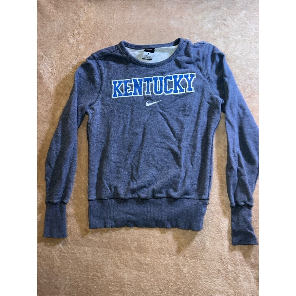 Nike Women Medium Gray Blue UK Kentucky Wildcat Round Neck Pullover‎ Sweatshirt